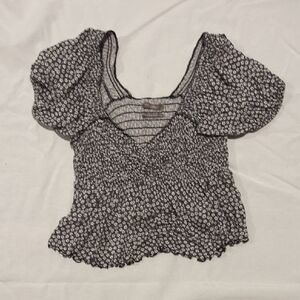 Urban Outfitters Black and White Floral Blouse